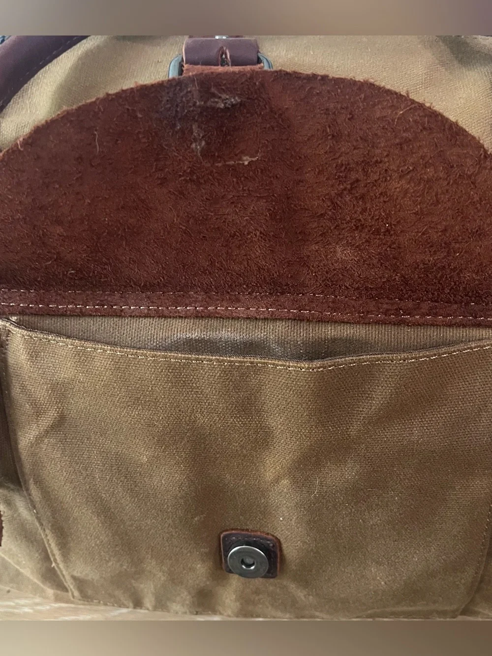 NEWHEY 55L Waxed Canvas & Leather Weekender Duffel Bag Brown